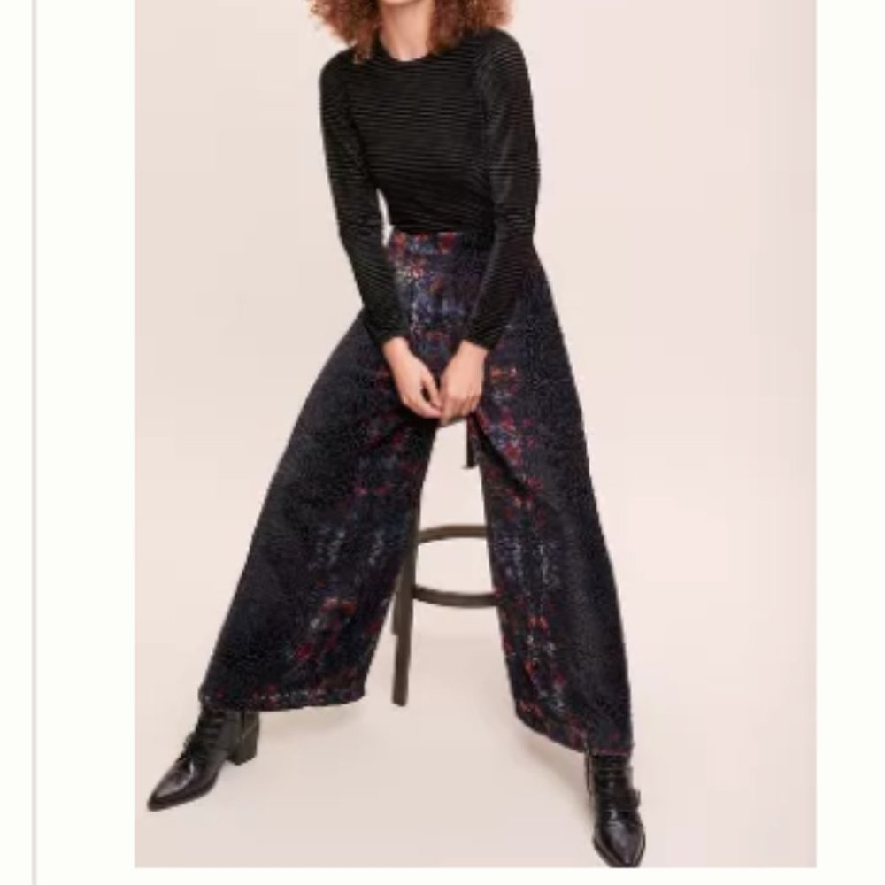 Kachel Burnout-Velvet Trousers by Anthropologie